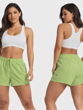 lululemon athletica Light Green Athletic Shorts with Drawstring
